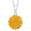 BONBON STERLING SILVER, MUSTARD YELLOW CRYSTAL PENDANT with CHAIN