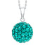 BONBON STERLING SILVER, JADE COLOUR CRYSTAL PENDANT with CHAIN