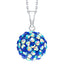 BONBON STERLING SILVER, IRIDESCENT BLUE CRYSTAL PENDANT with CHAIN