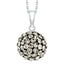 BONBON 10mm STERLING SILVER, ARGENT GREY CRYSTAL PENDANT with CHAIN