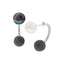 Pave set 1.75ct black diamond sphere earrings with alternating pearls