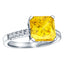 ROYALE STERLING SILVER & YELLOW & WHITE CRYSTAL RING