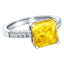 ROYALE STERLING SILVER & YELLOW & WHITE CRYSTAL RING