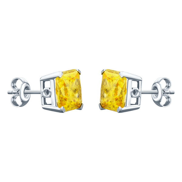 ROYALE STERLING SILVER & YELLOW CRYSTAL EARRINGS