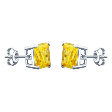 ROYALE STERLING SILVER & YELLOW CRYSTAL EARRINGS