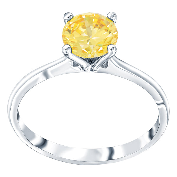 BONBON STERLING SILVER, YELLOW CRYSTAL RING