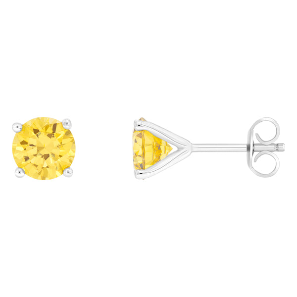 BONBON STERLING SILVER, YELLOW CRYSTAL EARRINGS