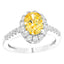 ROYALE STERLING SILVER & YELLOW & WHITE CRYSTAL RING