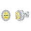 ROYALE STERLING SILVER, YELLOW & WHITE CRYSTAL EARRINGS