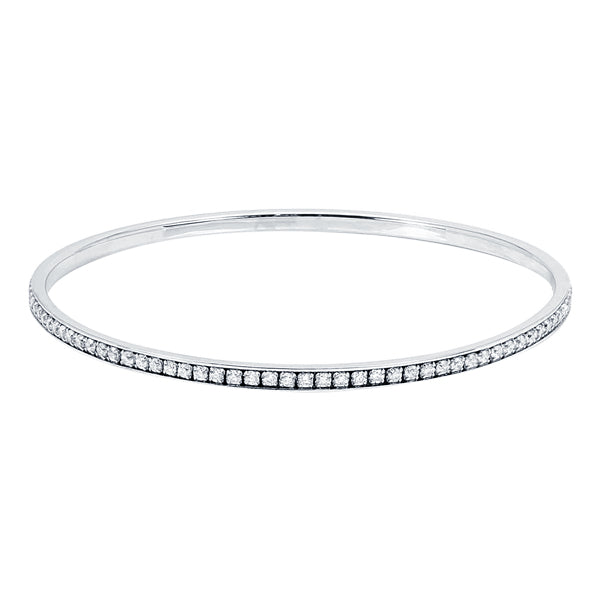 METRIC STERLING SILVER & WHITE CRYSTAL BANGLE