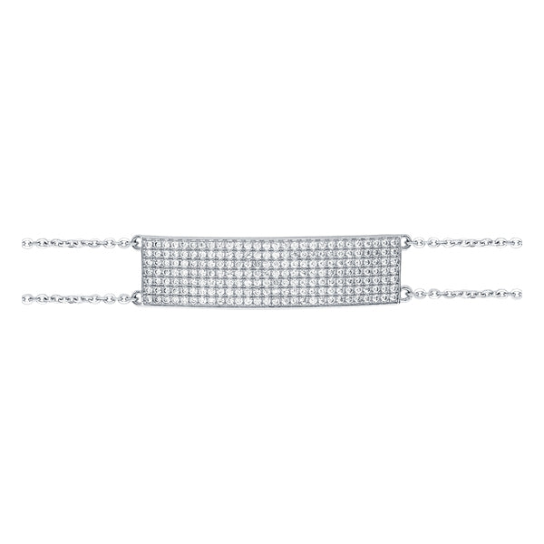 METRIC STERLING SILVER & WHITE CRYSTAL BRACELET