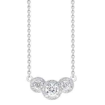 ROYALE STERLING SILVER & WHITE CRYSTAL PENDANT with CHAIN