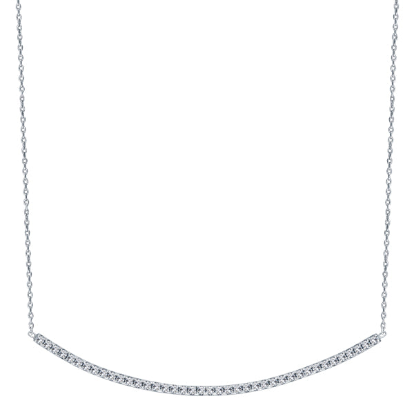 Metric Sterling Silver & White Crystal Necklace