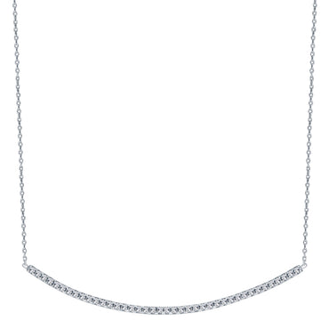 Metric Sterling Silver & White Crystal Necklace