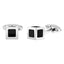 Quantum Cubus White Gold Plated Stainless Steel Cuff Links