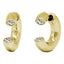 QUANTUM CUBUS WHITE CRYSTAL & YELLOW GOLD PLATED STAINLESS STEEL EARRINGS