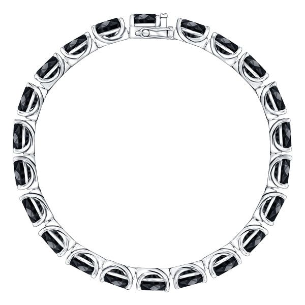 49.86ct Round Brilliant Black Diamond Tennis Bracelet in 18ct White Gold