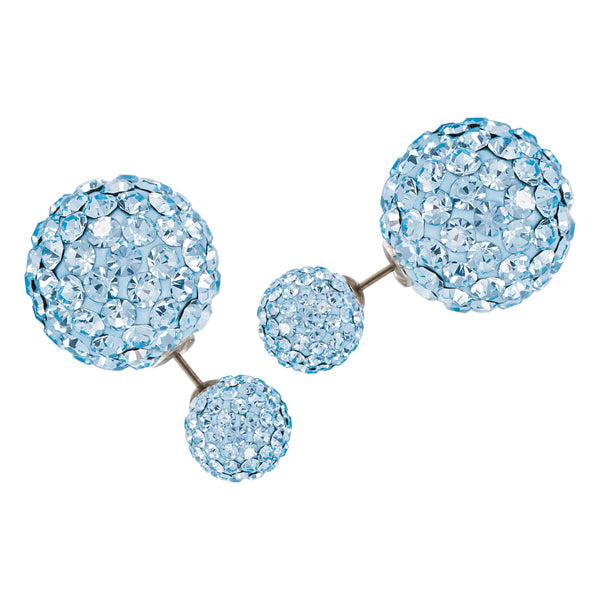 BONBON TITANIUM & LIGHT BLUE CRYSTAL EARRINGS