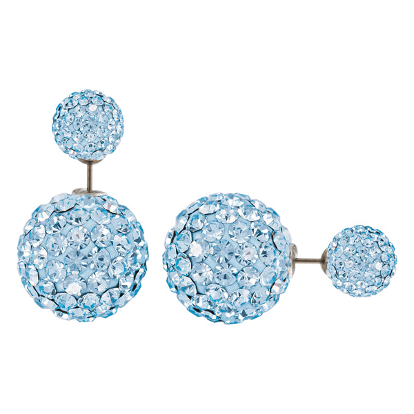 BONBON TITANIUM & LIGHT BLUE CRYSTAL EARRINGS