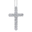 Cluster set diamond 18k white gold cross with chain