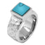 QUANTUM CUBUS STAINLESS STEEL & TURQUOISE RING