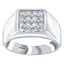 Men's H-SI diamond signet ring in 18k white gold