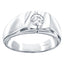 Men's solitaire H-SI diamond ring in 18k white gold