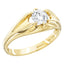 Round Brilliant H-SI Diamond Mens Claw Set Ring in 18ct Yellow Gold