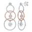 1.65ct H-SI diamond hoop and cluster drop earrings in 18k Rose and White gold