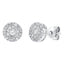 18k white gold button shape stud earrings pave set with round brilliant diamonds