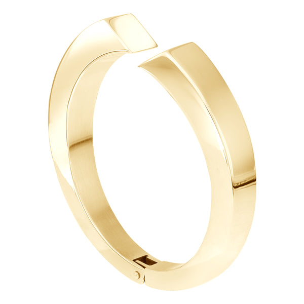 Quantum Cubus Yellow Gold Plated Stainless Steel Bangle