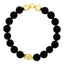 VEGA YELLOW GOLD PLATED STERLING SILVER & BLACK AGATE BRACELET