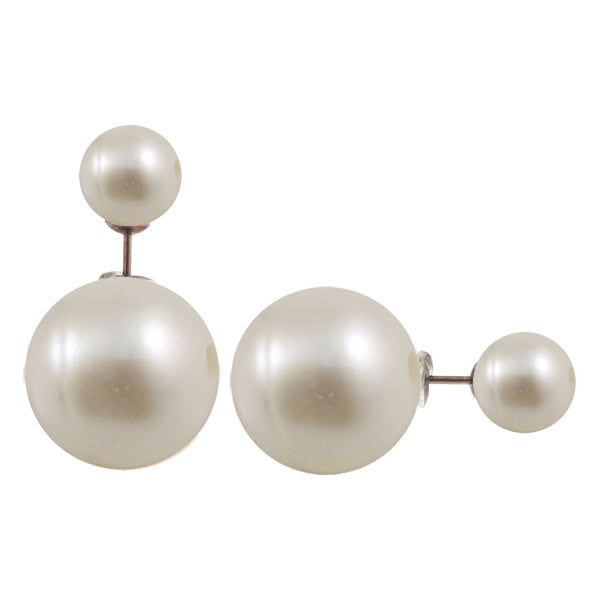 BONBON TITANIUM & PEARL EFFECT EARRINGS