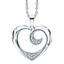 ALLURE HEART STERLING SILVER & WHITE CRYSTAL PENDANT with CHAIN