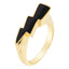 Quantum Cubus Black Enamel & Yellow Gold Plated Sterling Silver Ring