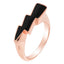 Quantum Cubus Black Enamel & Rose Gold Plated Sterling Silver Ring