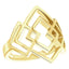 Quantum Cubus Yellow Gold Plated Sterling Silver Ring