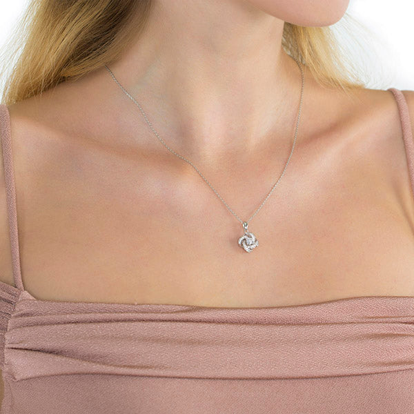 ALLURE STERLING SILVER & WHITE CRYSTAL PENDANT with CHAIN