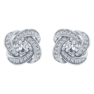 ALLURE STERLING SILVER & WHITE CRYSTAL EARRINGS