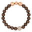 BONBON BROWN PLATED STAINLESS STEEL & PAVE SET WHITE CRYSTAL BRACELET