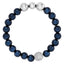 BONBON BLUE PLATED STAINLESS STEEL & PAVE SET WHITE CRYSTAL BRACELET