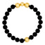 VEGA YELLOW GOLD PLATED STAINLESS STEEL & BLACK AGATE BRACELET