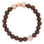 VEGA BROWN PLATED STAINLESS STEEL & PAVE SET WHITE CRYSTAL BRACELET