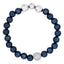 VEGA BLUE PLATED STAINLESS STEEL & PAVE SET WHITE CRYSTAL BRACELET