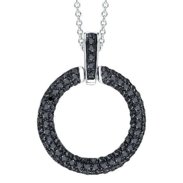 Circular Pave set 0.50ct black diamond pendant