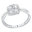 Cushion shape ring set with 1.00ct round brilliant cut H-SI diamonds in 18k white gold