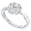 1.00ct H-SI round brilliant diamond claw set cluster ring in 18k white gold