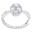 Oval shape ring set with 1.00ct round brilliant cut H-SI diamonds in 18k white gold