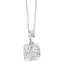 Cushion shape pendant set with 1.00ct round brilliant cut H-SI diamonds in 18k white gold