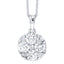 1.00ct H-SI round brilliant diamond claw set cluster pendant in 18k white gold